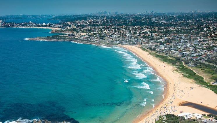 Aerial view Curl Curl beach